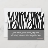 40. Schwarz-Weiß-Zebra-Einladungen Einladung (Rückseite)