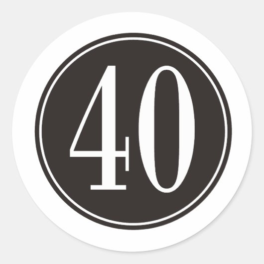 40 Schwarzer Kreis Runder Aufkleber (Vorderseite)