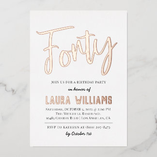 40. Script Word Geburtstag Folieneinladung