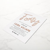 40. Script Word Geburtstag Folieneinladung (Gedreht)