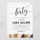 40. Script Word Geburtstagseinladung Einladung (Vorne/Hinten)