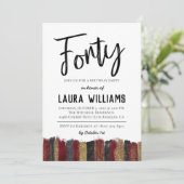 40. Script Word Geburtstagseinladung Einladung (Stehend Vorderseite)