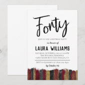 40. Script Word Geburtstagseinladung Einladung (Vorne/Hinten)