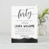 40. Script Word Geburtstagseinladung Einladung (Stehend Vorderseite)