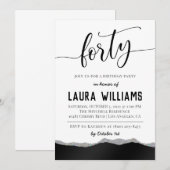 40. Script Word Geburtstagseinladung Einladung (Vorne/Hinten)