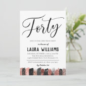 40. Script Word Geburtstagseinladung Einladung (Stehend Vorderseite)