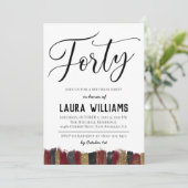 40. Script Word Geburtstagseinladung Einladung (Stehend Vorderseite)