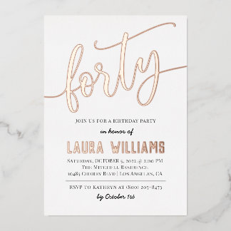 40. Script Word Geburtstagsfoil Einladung