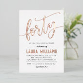 40. Script Word Geburtstagsfoil Einladung (Stehend vorne)