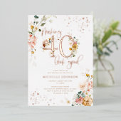 40 sehen gut aus als Rose Folieneinladung (Stehend vorne)