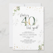 40 sehen gut aus, grüner Gold, botanischer Geburts Einladung (Vorderseite)