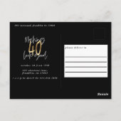 40 sehen gut aus wie ein moderner Gold- und schwar Postkarte (Rückseite)