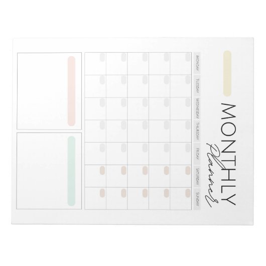 40 Seiten Monatliche Erinnerung Notes Goals Planne Notizblock (Vorderseite)