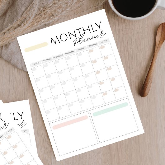 40 Seiten Monatliche Erinnerung Notes Goals Planne Notizblock