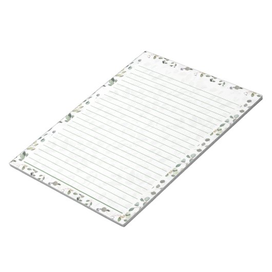 40 Seiten Notepad mit Eukalyptus Aquarellfarben-De Notizblock (angewinkelt)