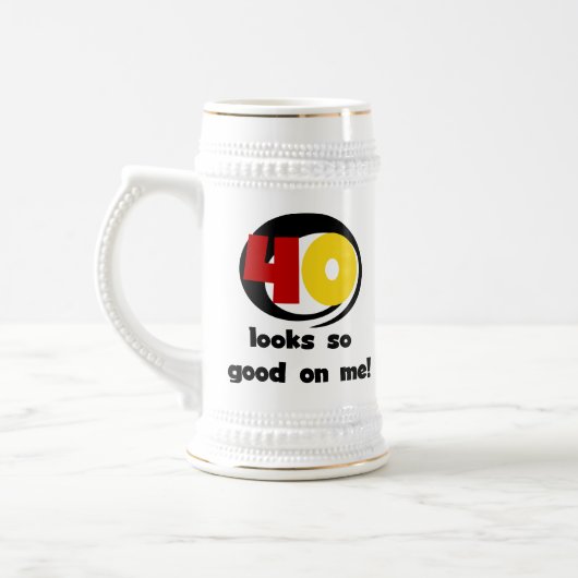 40 sieht mir so gut aus wie Shirts und Geschenke Bierglas (Links)