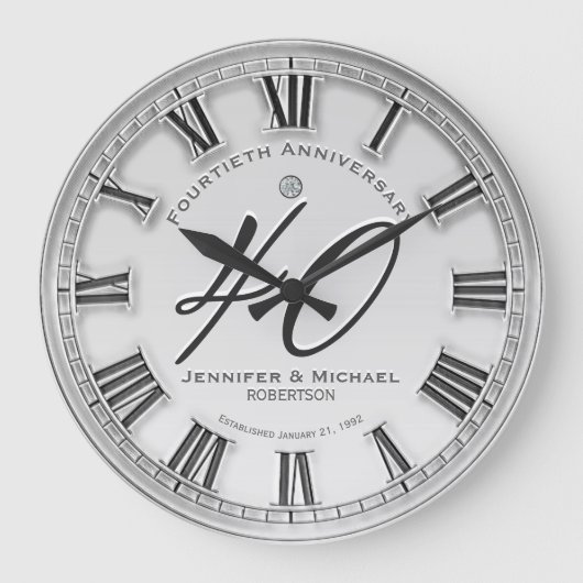 40. Silver Wedding Jubiläum Große Uhr (Vorderseite)