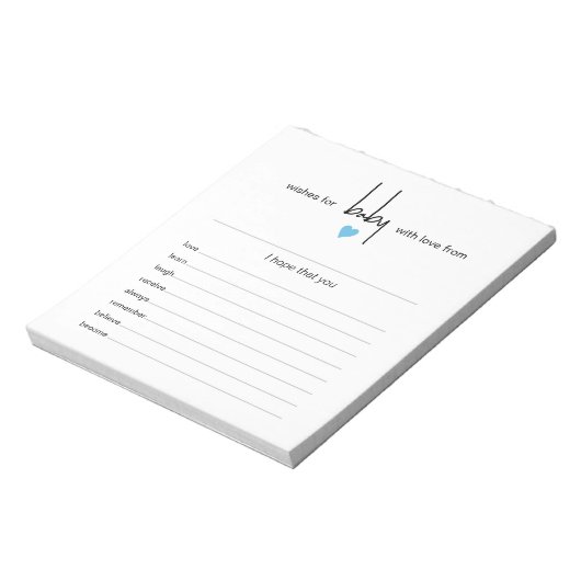 40 Tear Off Pages Wünsche für Baby Boy Shower Game Notizblock (Rotiert)