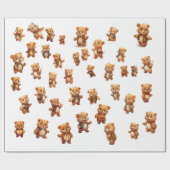 40 Teddy Bear bearbeitbares Wrapping Roll Paper Geschenkpapier (Flach)