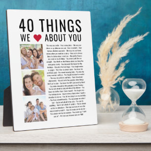 40 Things We Love About You   40th Birthday Fotoplatte