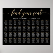 40 Tische finden Sie Ihren Sitzplan für schwarze S Poster (Vorne)