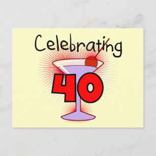 40 Tshirts und Geschenke feiern Postkarte