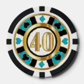 40 Türkis Casino Chip Las Vegas (Vorderseite)