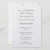 40. ÜBERRASCHENDE Hochzeitstag SILVER Rose Einladung (Rückseite)