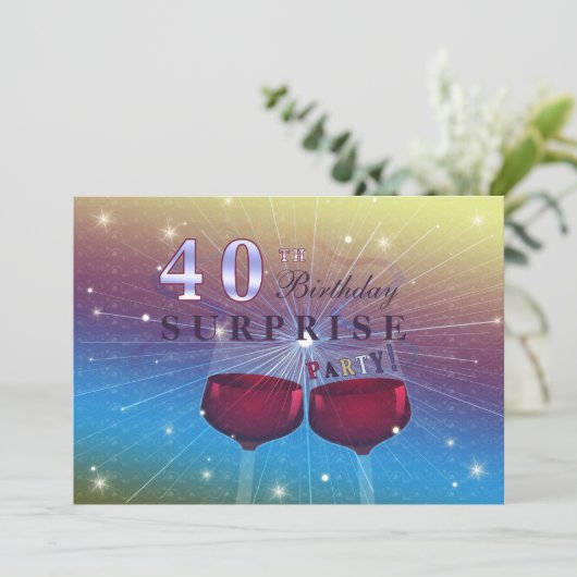 40. Überraschung Einladung (Stehend Vorderseite)