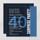 40. ÜBERRASCHUNG Geburtstag Modernes Blau S592 Einladung (Vorne/Hinten)