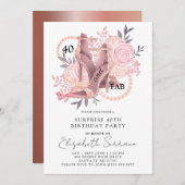 40. Überraschung Geburtstag | Rose Hoch Hefen Einladung (Vorne/Hinten)