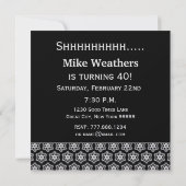 40. Überraschung Geburtstag Schwarz-weiße Rote Ste Einladung (Rückseite)