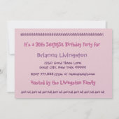 40. ÜBERRASCHUNG Geburtstags-Party Einladung (Rückseite)