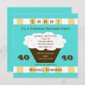 40. Überraschung Geburtstagsparty Einladung Cupcak (Vorne/Hinten)