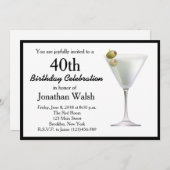 40. Überraschung Martini Geburtstag Einladung (Vorne/Hinten)