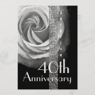 40. Überraschungs-Hochzeitsjubiläum SILBERNE Rose Einladung