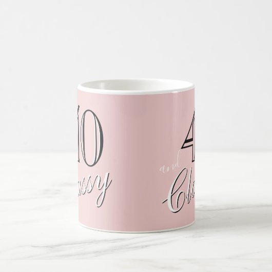 40. und Classy Blush Pink Elegant Script Geburtsta Kaffeetasse (Mittel)