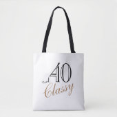 40 und Classy Elegant Black Golden Script Geburtst Tasche (Vorderseite)