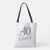 40 und Classy Elegant Black Golden Script Geburtst Tasche (Rückseite)