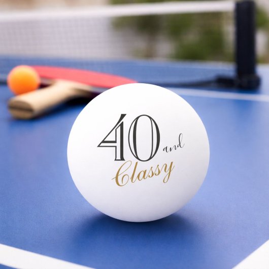 40 und Classy Elegant Script 40. Geburtstag Tischtennisball