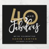 40 und das fabelhafte Goldweinlabel Schaumweinetikett (Einzelnes Label)