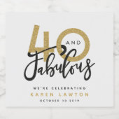 40 und das fabelhafte Goldweinlabel Schaumweinetikett (Einzelnes Label)