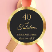 40 und der fabelhafte schwarze Goldname Runder Aufkleber