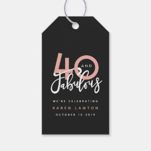 40 und ein fabelhaftes Geschenk-Tag Geschenkanhänger