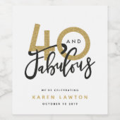 40 und ein fabelhaftes Geschenketikett Weinetikett (Einzelnes Label)