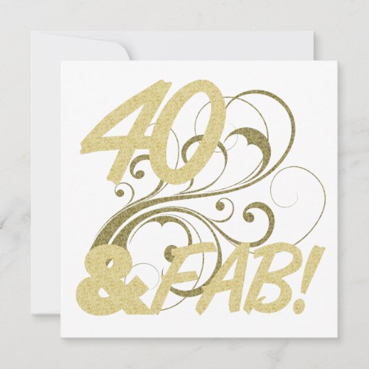 40 und ein toller Geburtstag Karte (Vorderseite)