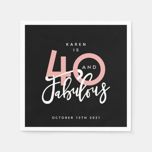 40 und eine fabelhafte Papiertafel Serviette (Vorderseite)