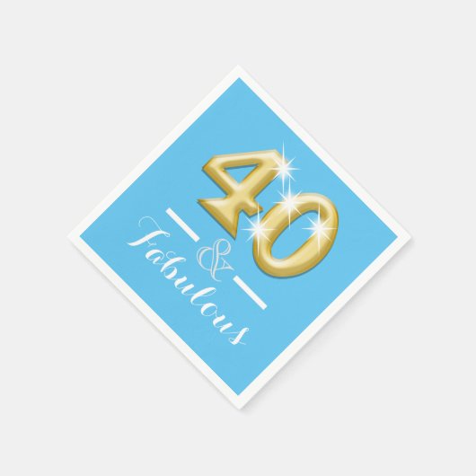 40 und fabelhaft blauer Geburtstag Serviette (Ecke)