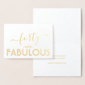 40 und fabelhaft einfache stilvolle Happy Birthday Folienkarte (Anzeige)