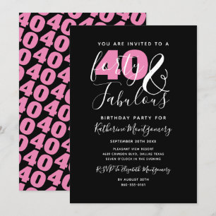 40 und Fabelhaft Elegante 40. Geburtstagsfeier Einladung